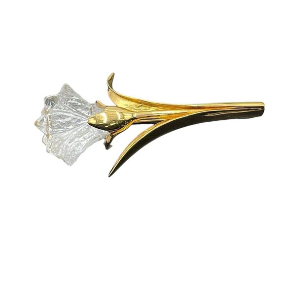 Swarovski Vintage Crystal Cala Lilly Tulip Flower Brooch Memories Collection - Picture 2 of 15